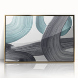 Minimalist Wall Decor - Teal and Black Abstract Art Print