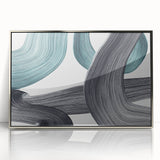 Minimalist Wall Decor - Teal and Black Abstract Art Print