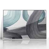 Minimalist Wall Decor - Teal and Black Abstract Art Print