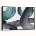 Minimalist Wall Decor - Teal and Black Abstract Art Print