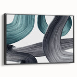 Minimalist Wall Decor - Teal and Black Abstract Art Print