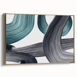 Minimalist Wall Decor - Teal and Black Abstract Art Print