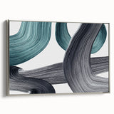 Minimalist Wall Decor - Teal and Black Abstract Art Print