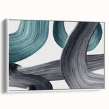 Minimalist Wall Decor - Teal and Black Abstract Art Print