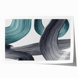 Minimalist Wall Decor - Teal and Black Abstract Art Print