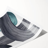 Minimalist Wall Decor - Teal and Black Abstract Art Print