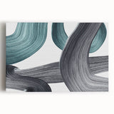 Minimalist Wall Decor - Teal and Black Abstract Art Print