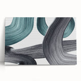 Minimalist Wall Decor - Teal and Black Abstract Art Print