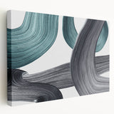 Minimalist Wall Decor - Teal and Black Abstract Art Print