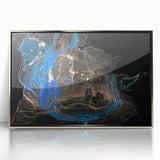 Modern Abstract Painting – Bold Royal Blue & Gold Canvas Art