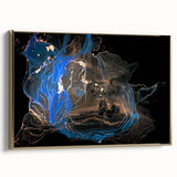 Modern Abstract Painting – Bold Royal Blue & Gold Canvas Art