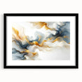 Abstract Fluid Canvas Art – Gray Blue & Gold Elegant Wall Decor