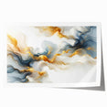 Abstract Fluid Canvas Art – Gray Blue & Gold Elegant Wall Decor