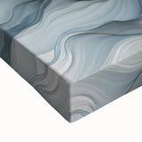 Abstract Fluid Canvas Art – Gray Blue & Gold Elegant Wall Decor