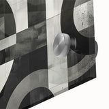 Black and White Geometric Wall Art - Modern Abstract Canvas