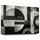 Black and White Geometric Wall Art - Modern Abstract Canvas