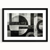 Black and White Geometric Wall Art - Modern Abstract Canvas