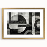 Black and White Geometric Wall Art - Modern Abstract Canvas