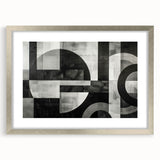 Black and White Geometric Wall Art - Modern Abstract Canvas