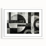 Black and White Geometric Wall Art - Modern Abstract Canvas