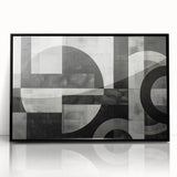 Black and White Geometric Wall Art - Modern Abstract Canvas