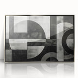 Black and White Geometric Wall Art - Modern Abstract Canvas