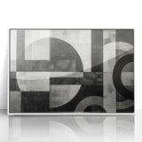 Black and White Geometric Wall Art - Modern Abstract Canvas
