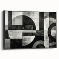 Black and White Geometric Wall Art - Modern Abstract Canvas