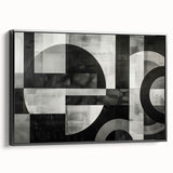 Black and White Geometric Wall Art - Modern Abstract Canvas