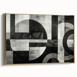 Black and White Geometric Wall Art - Modern Abstract Canvas