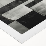 Black and White Geometric Wall Art - Modern Abstract Canvas