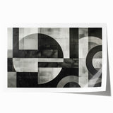 Black and White Geometric Wall Art - Modern Abstract Canvas