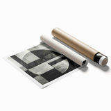 Black and White Geometric Wall Art - Modern Abstract Canvas