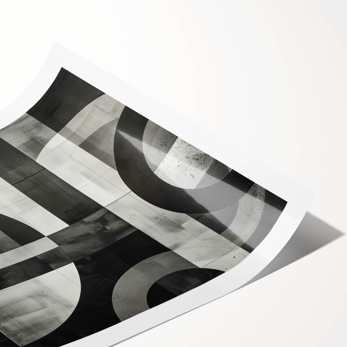 Black and White Geometric Wall Art - Modern Abstract Canvas