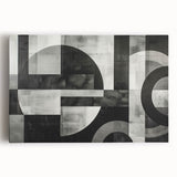 Black and White Geometric Wall Art - Modern Abstract Canvas