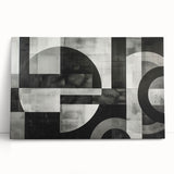 Black and White Geometric Wall Art - Modern Abstract Canvas