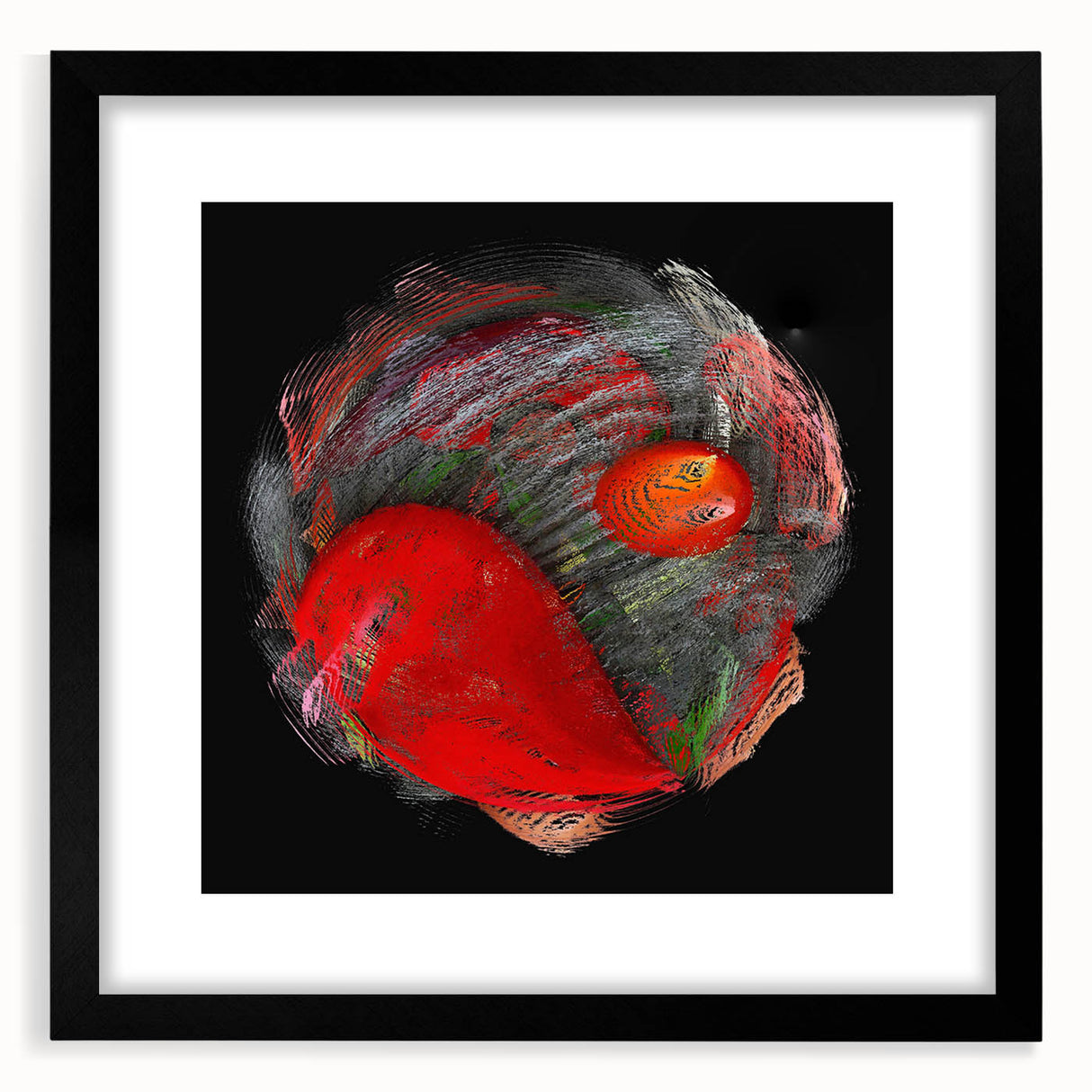 Swirling Red Orbit – Colorful Abstract Wall Hangings for Home