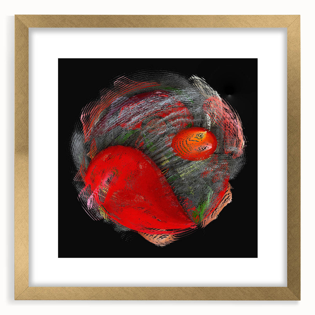 Swirling Red Orbit – Colorful Abstract Wall Hangings for Home