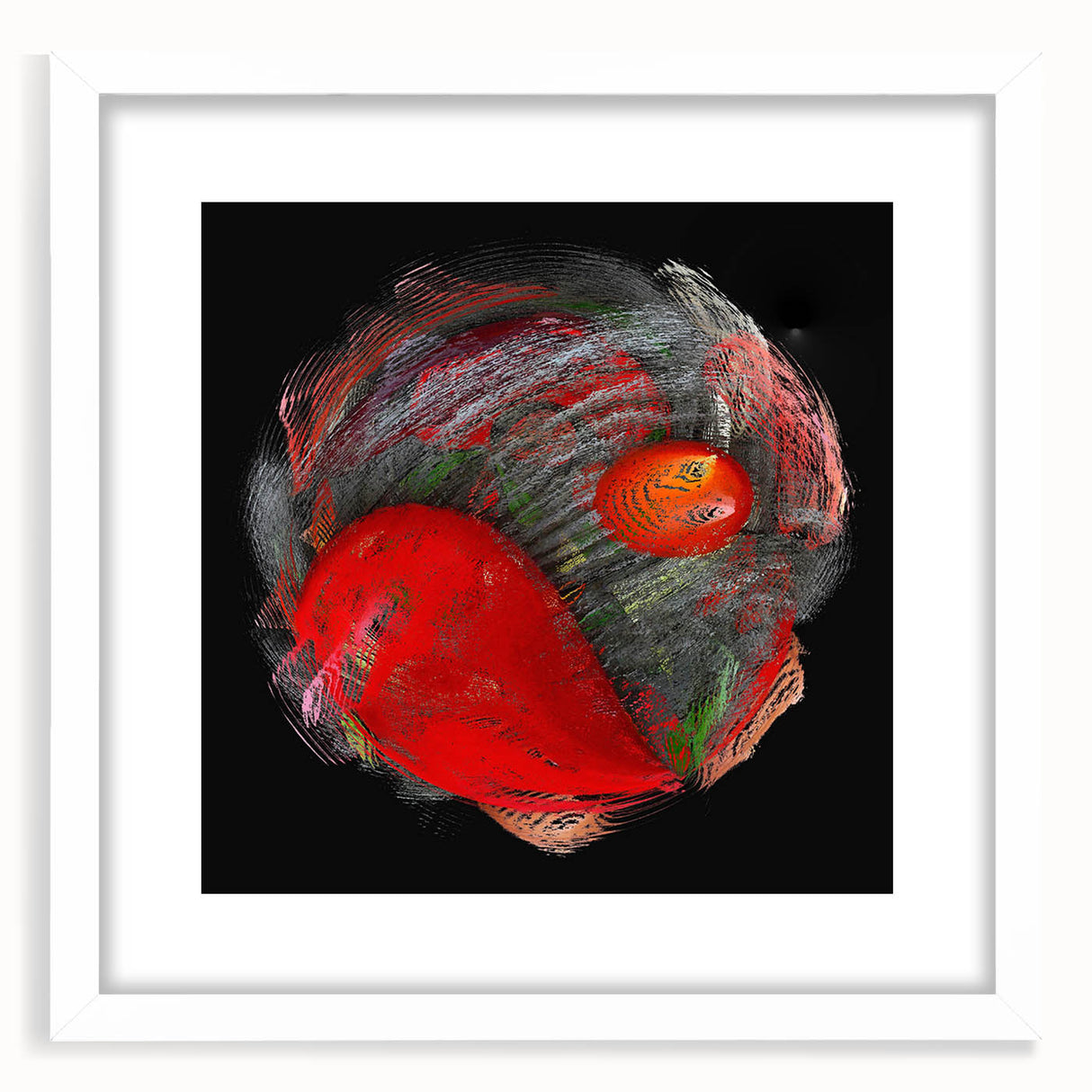 Swirling Red Orbit – Colorful Abstract Wall Hangings for Home