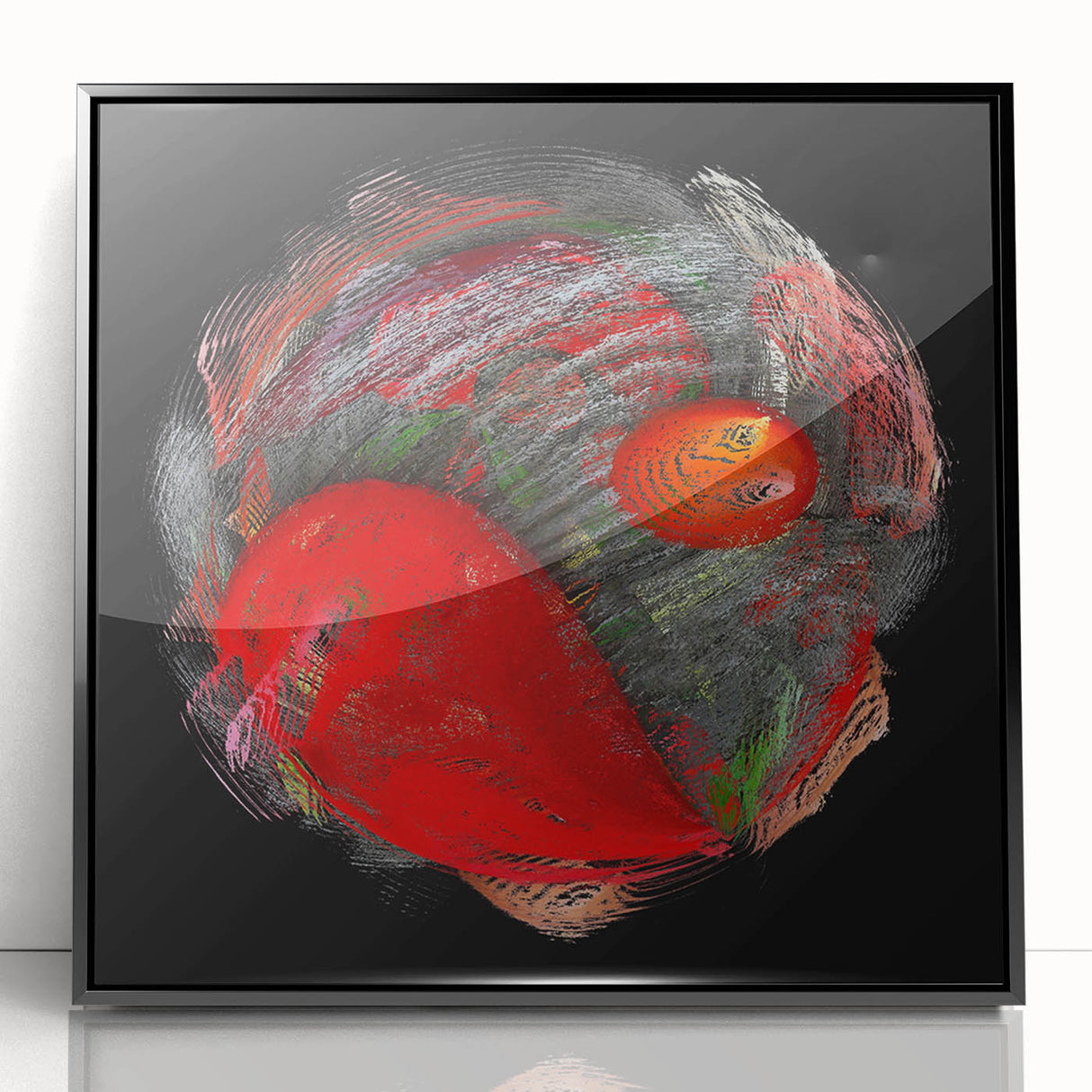 Swirling Red Orbit – Colorful Abstract Wall Hangings for Home