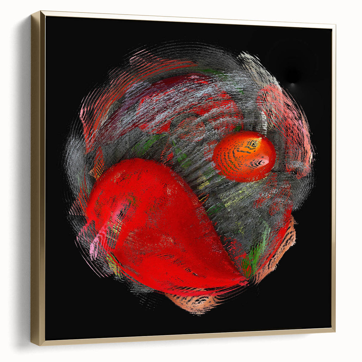 Swirling Red Orbit – Colorful Abstract Wall Hangings for Home