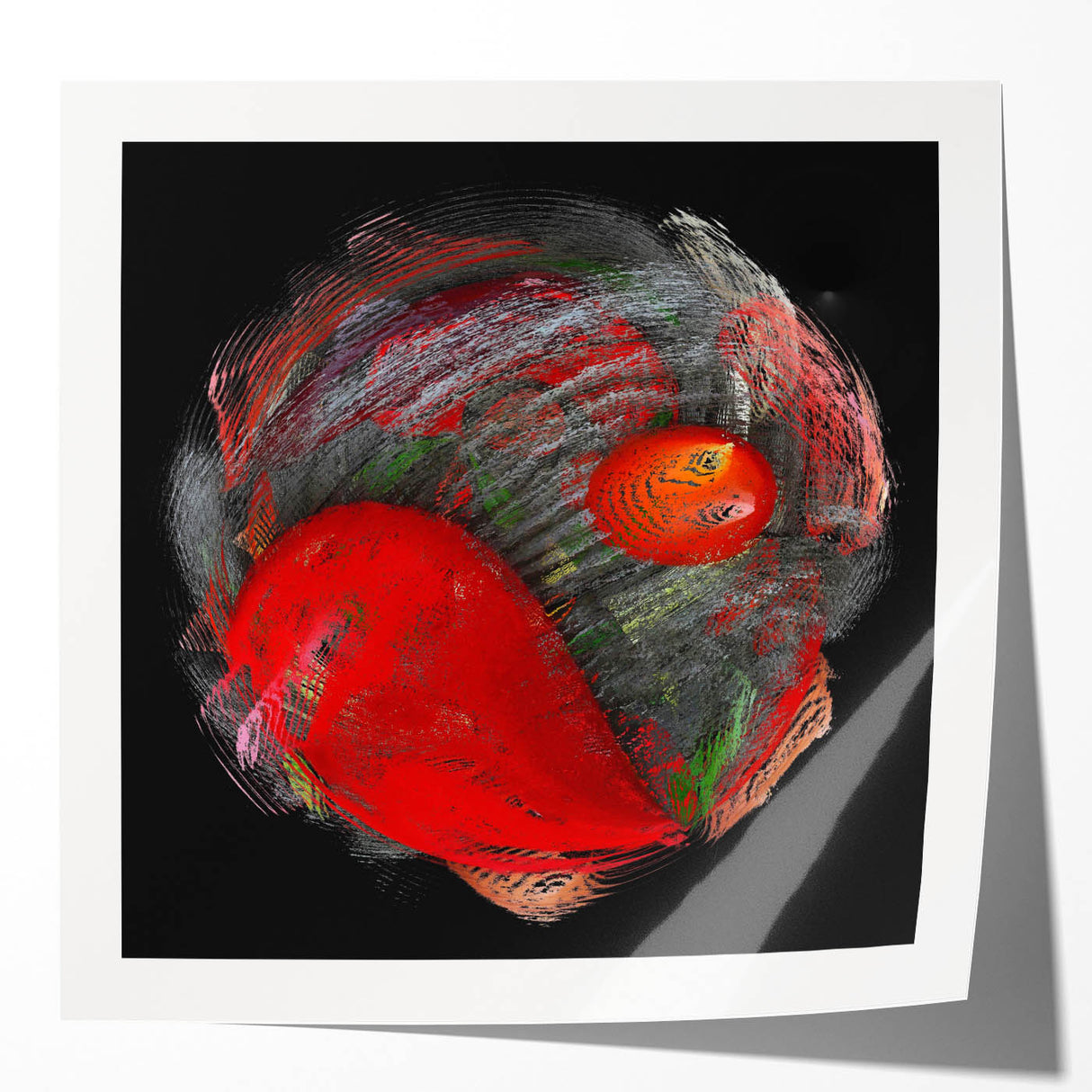 Swirling Red Orbit – Colorful Abstract Wall Hangings for Home