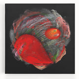 Swirling Red Orbit – Colorful Abstract Wall Hangings for Home
