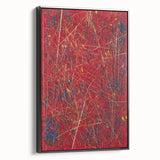 Fiery Abstract Expressionist Wall Art – Bold Red Canvas Print