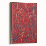 Fiery Abstract Expressionist Wall Art – Bold Red Canvas Print