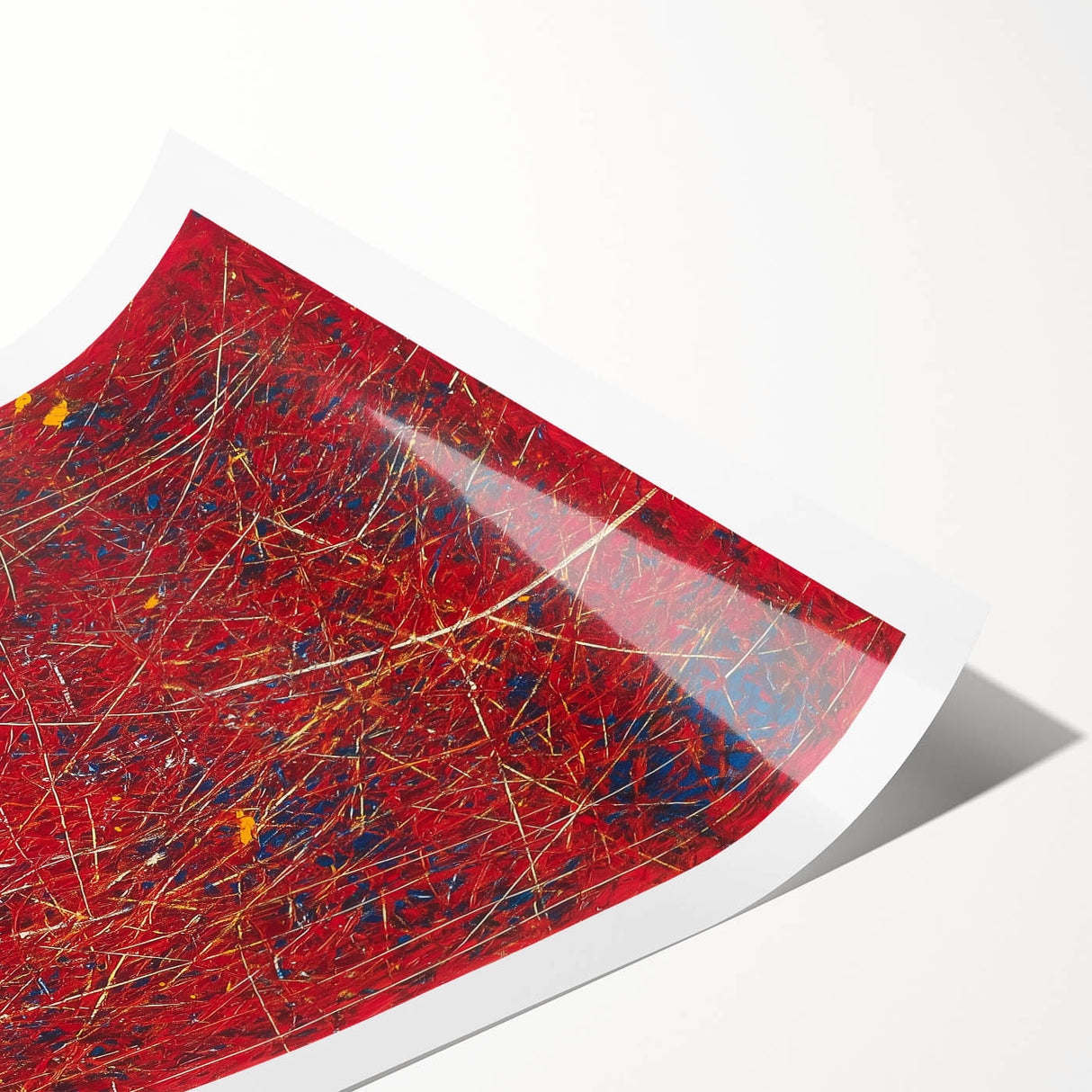 Fiery Abstract Expressionist Wall Art – Bold Red Canvas Print