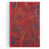 Fiery Abstract Expressionist Wall Art – Bold Red Canvas Print