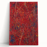 Fiery Abstract Expressionist Wall Art – Bold Red Canvas Print