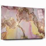 Sophisticated Abstract Art Design – Blush Pink & Gold Canvas