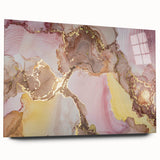 Sophisticated Abstract Art Design – Blush Pink & Gold Canvas